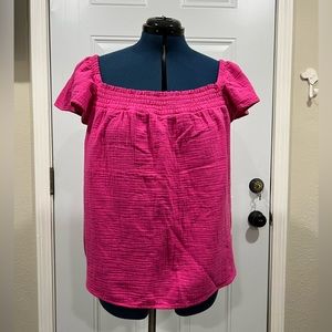 J Crew gauze peasant top